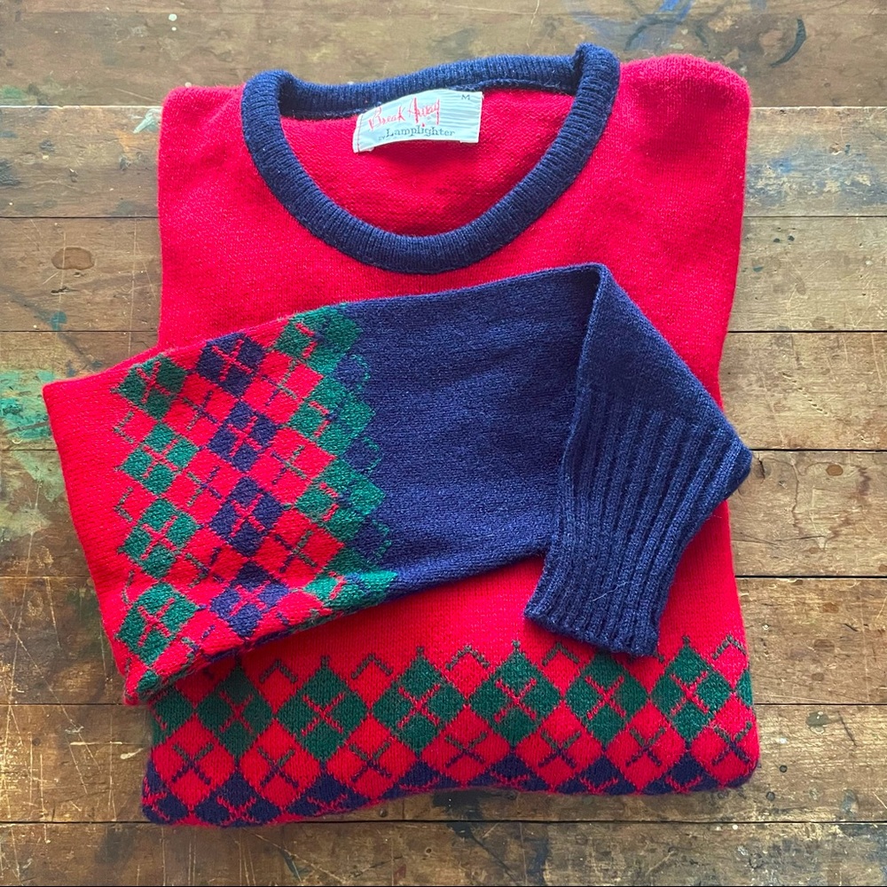 Vintage sweater fair isle argyle